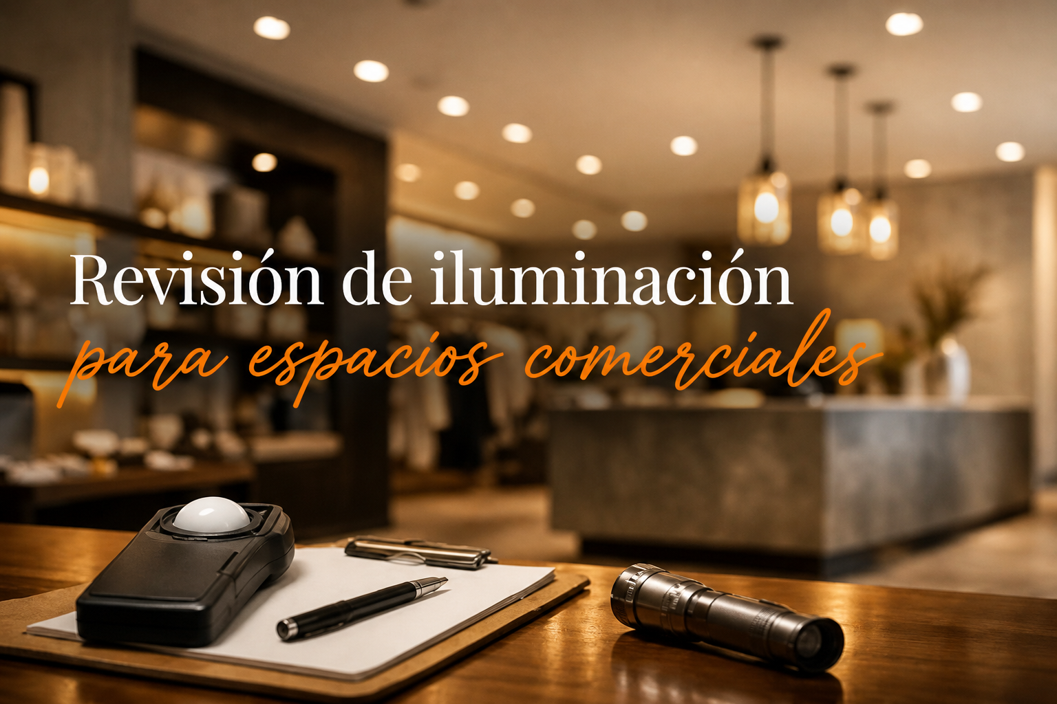 Revisión de iluminación para espacios comerciales